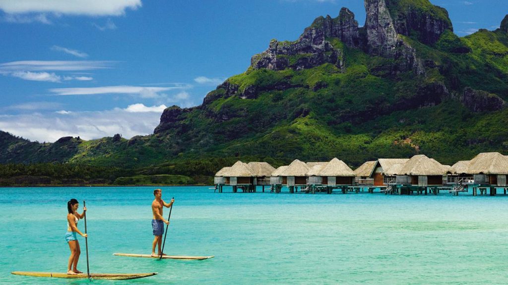 paddle boarding at Bora Bora hotels