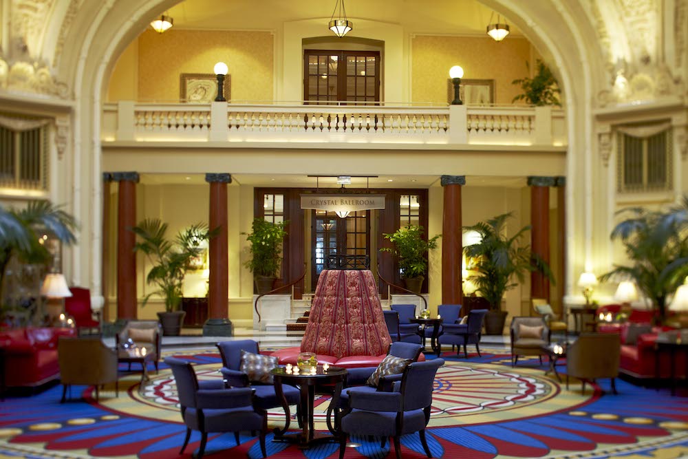 lobby of The Battle House in Mobile, Alabama