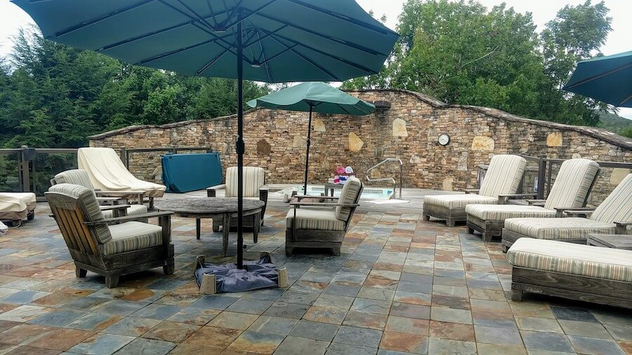 outdoor terrace at Equani Spa at Brasstown valley resort