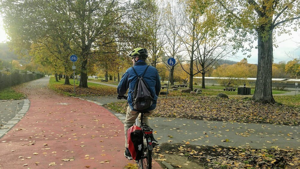 Chris Butsch biking in Wurzburg