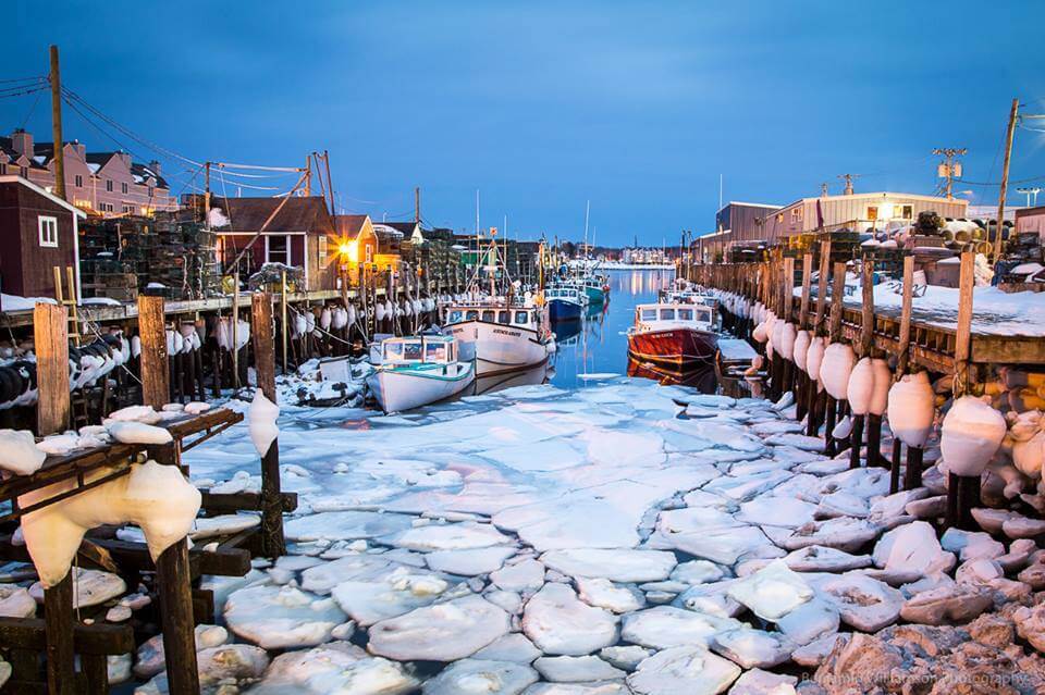 waterfront in Portland, Maine in winter