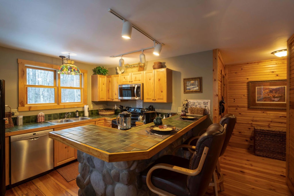 kitchen in cabin in Hocking Hills