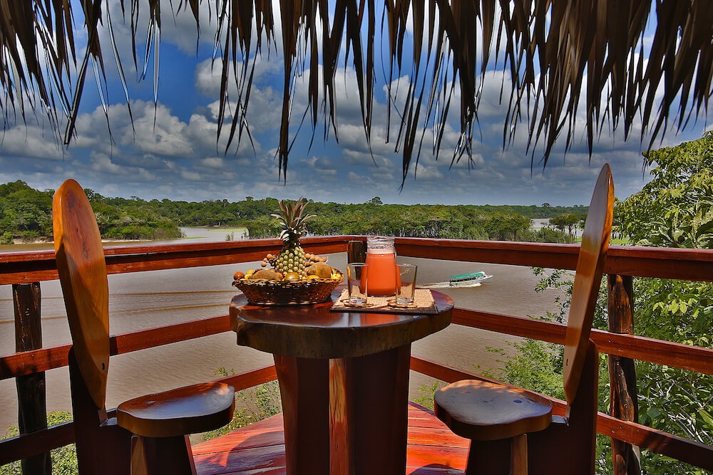 a view from the deck of a bungalow at Juma Amazon Lodge