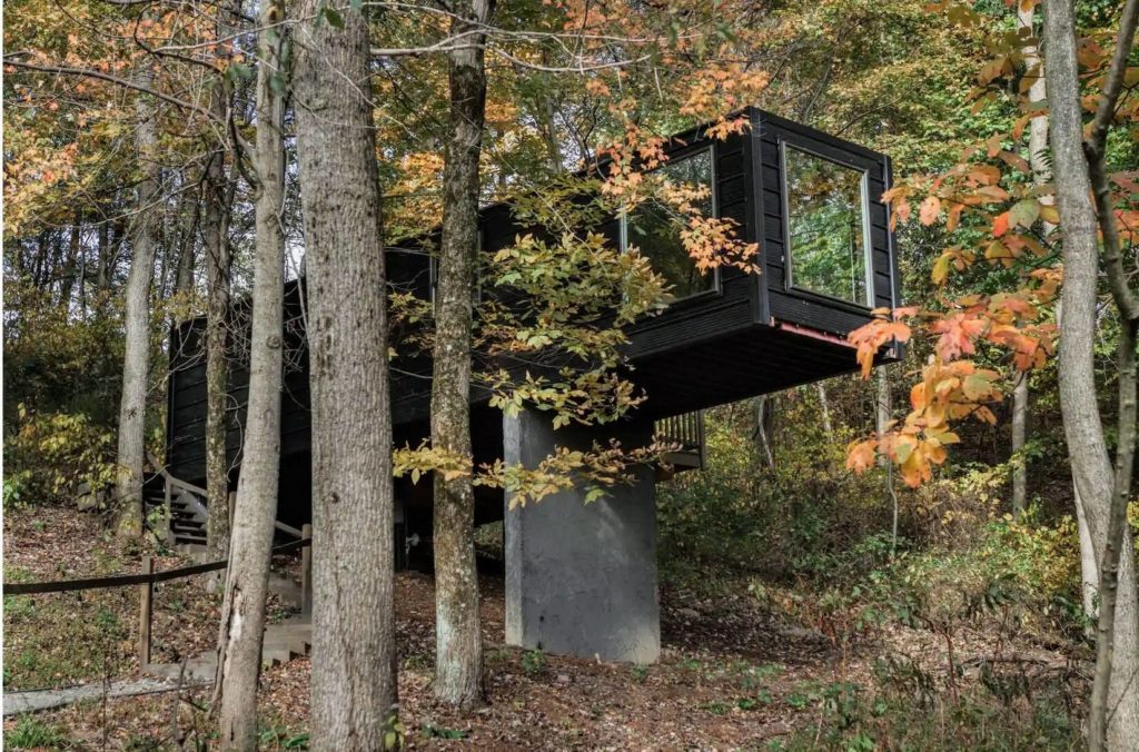 The Box treehouse is made out of a shipping container.
