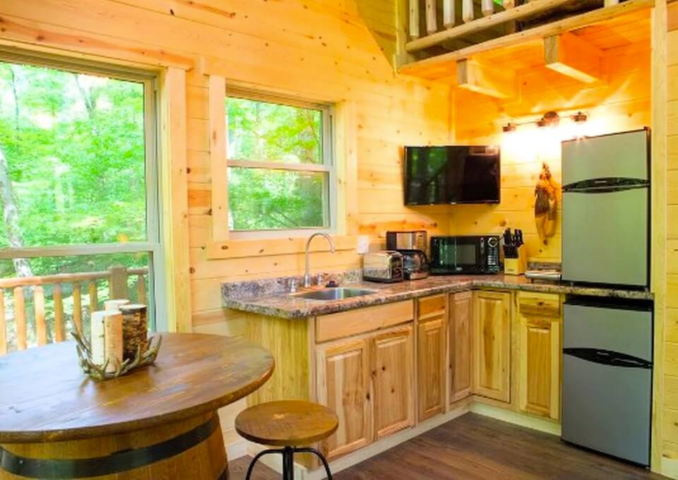 kitchen in a treehouse