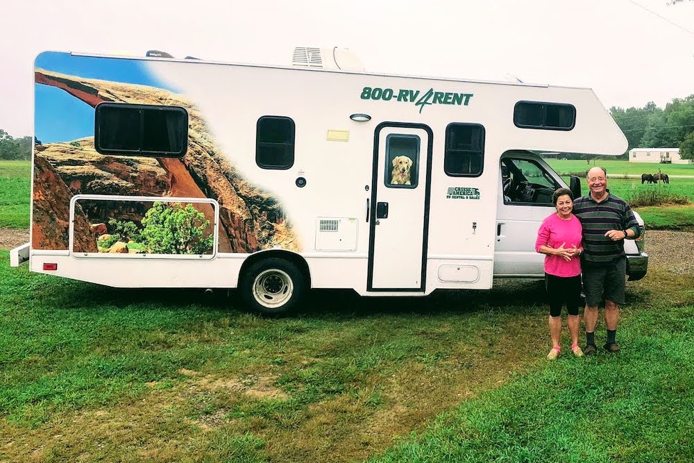 irenee may and judy kane with luxury rv rental