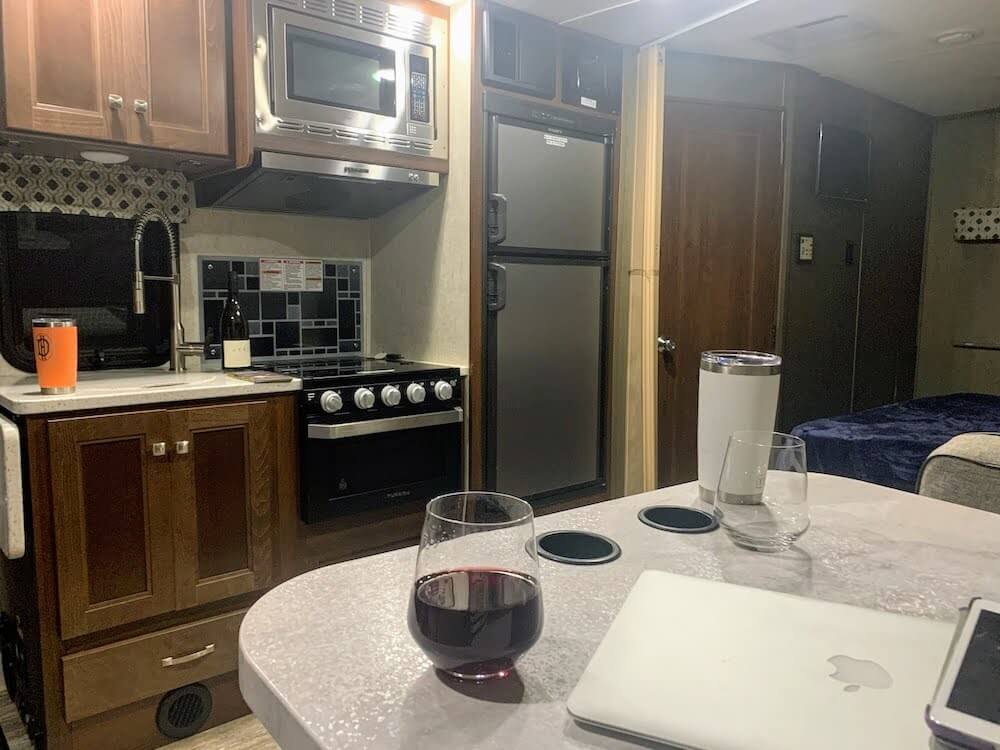 kitchen of luxury RV rentals