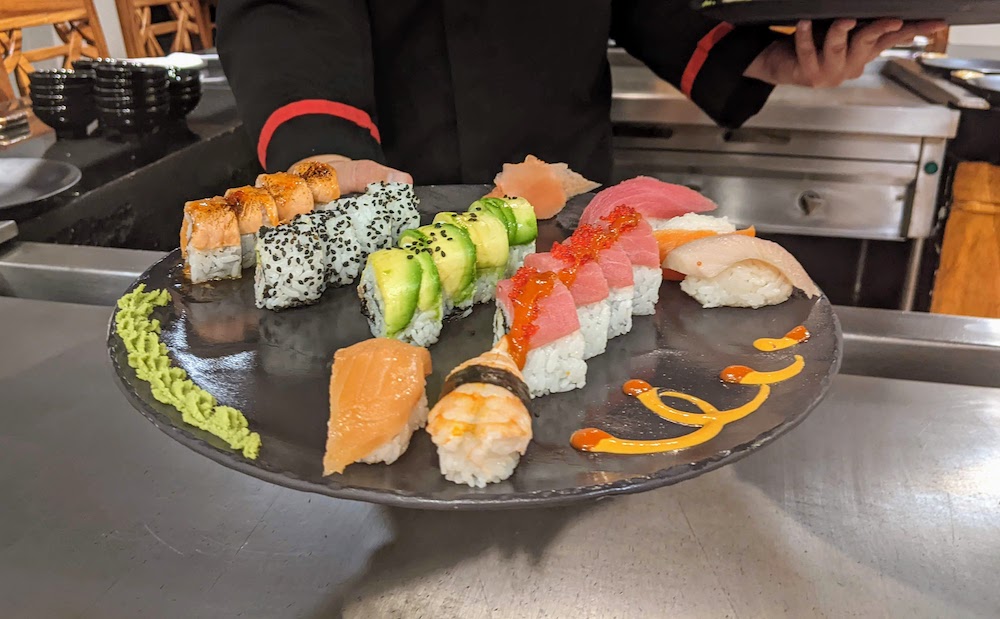 sushi tray at Mikado