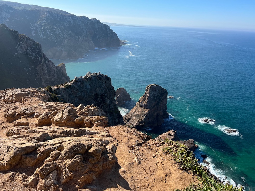 cliffs near cabo da roca in portugal