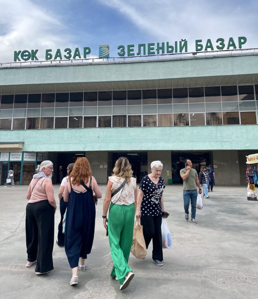 entrance to the green bazaar in kazakhstan