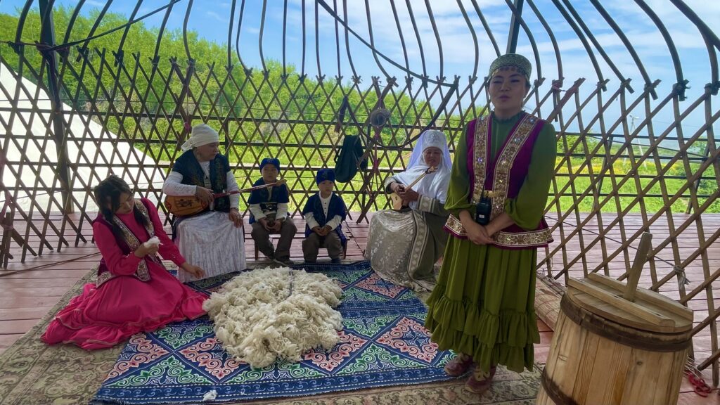 performance at Ethno Hun Village, a day trip from Almaty
