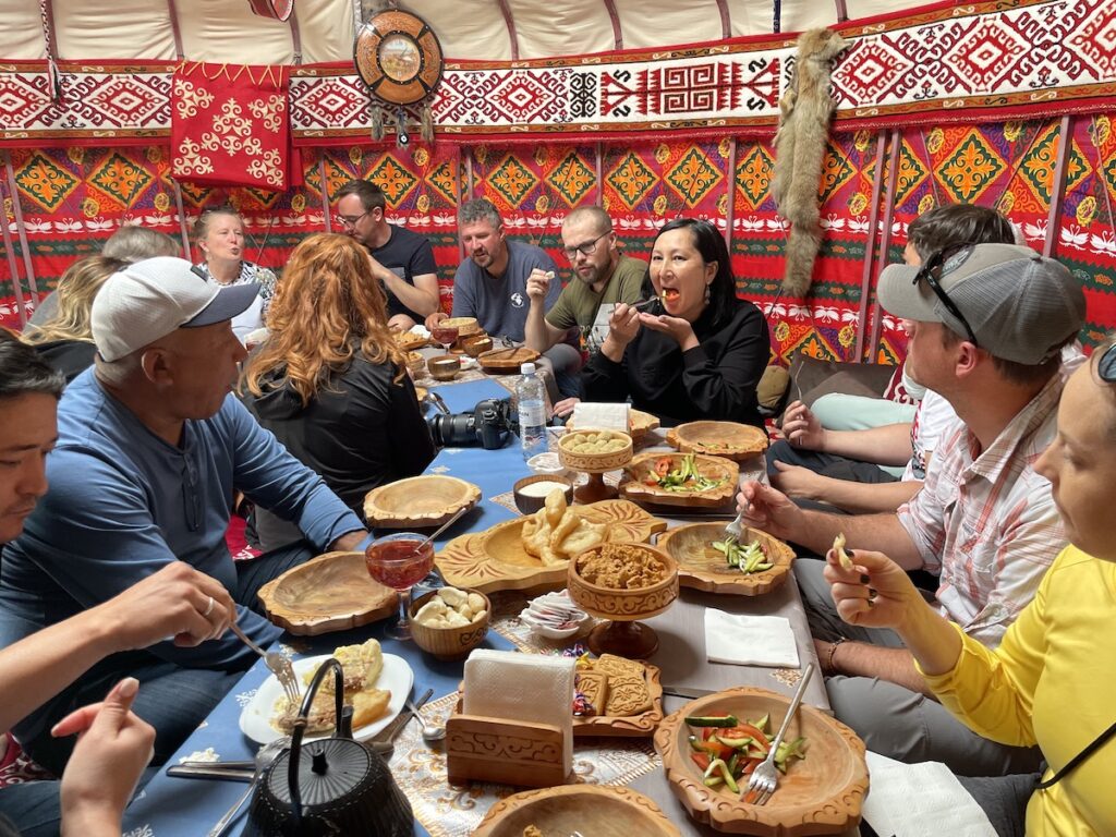 lunch in a yurt at Alban in Saty