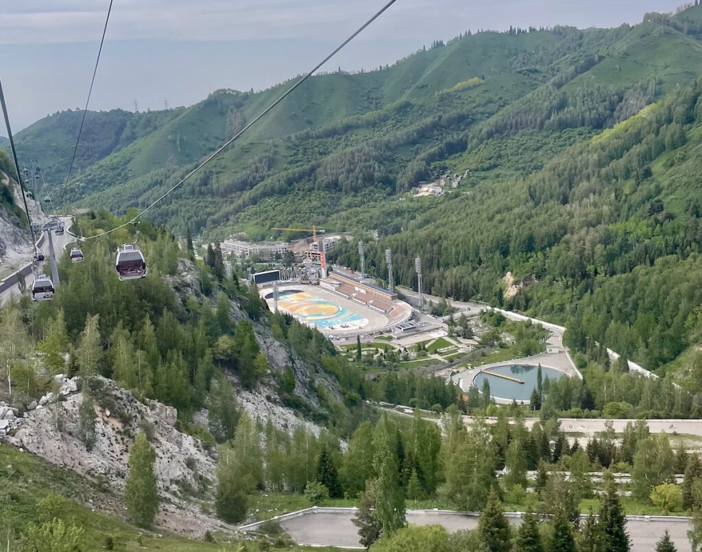 view from cable car on way to Shumbalak Ski Resort, my favorite thing to do in Almaty