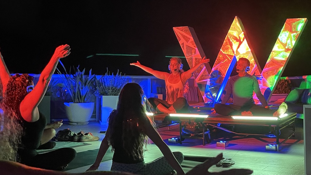 sound and light yoga class at W Fort Lauderdale