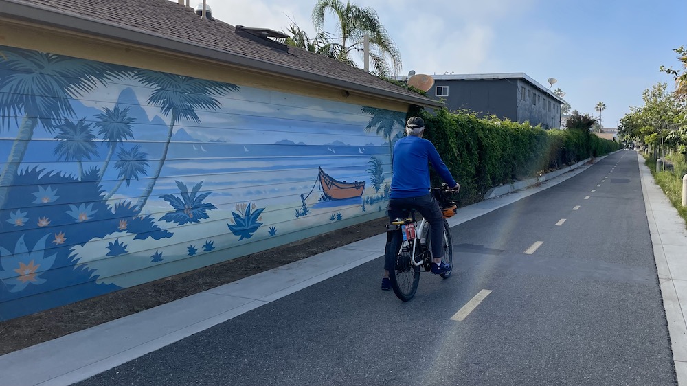 chris schroder on coastal rail trail in southern california in oceanside