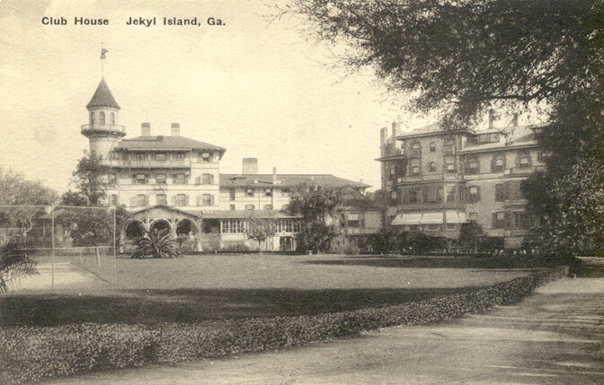 historic postcard of Jekyll Island Club Resort