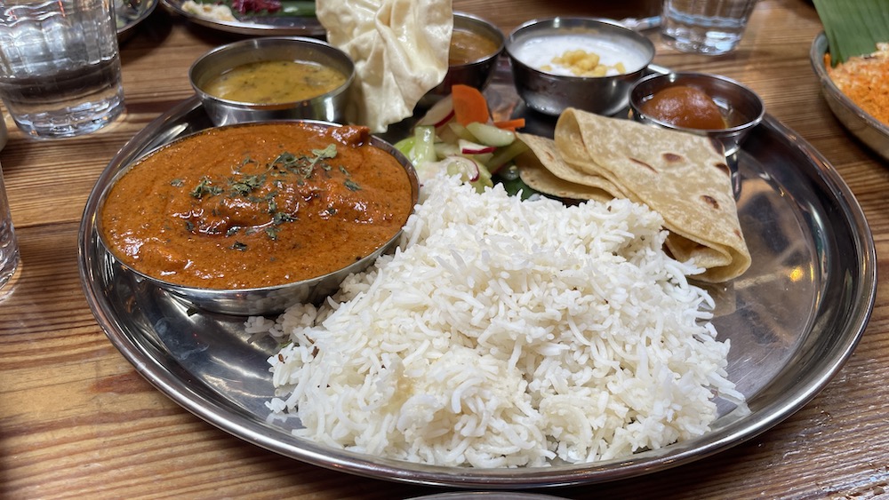 Malabar chicken thali at Chai Pani