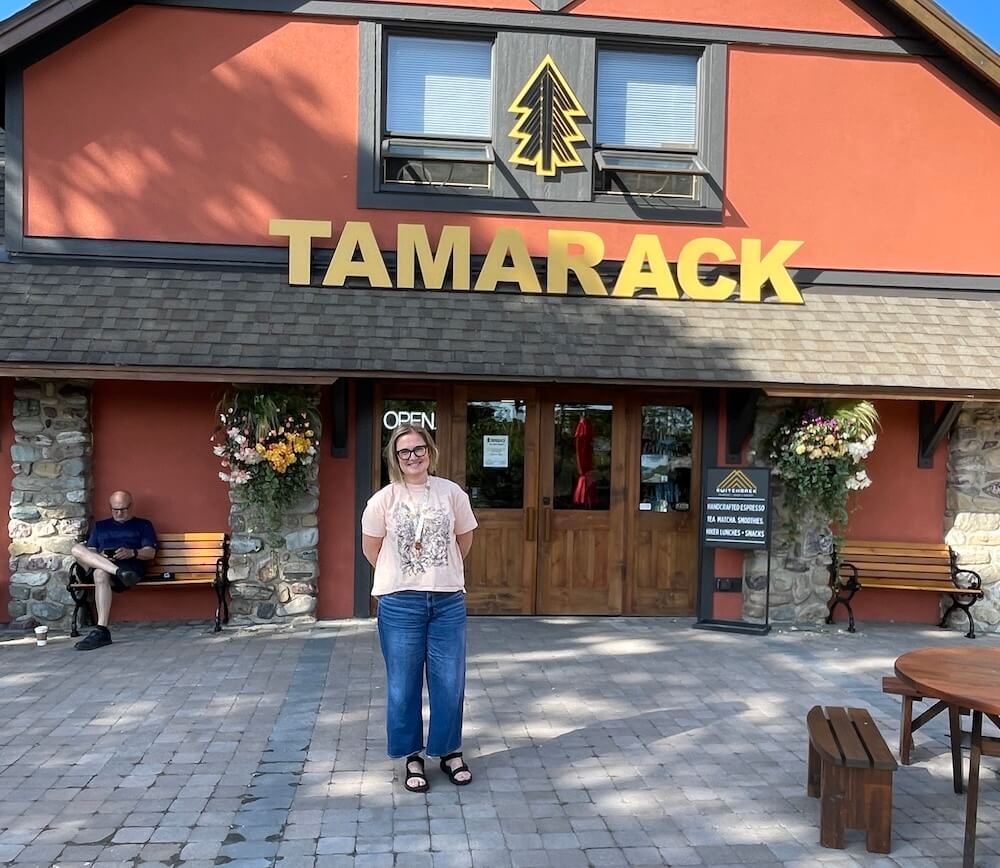 Aynsley Baker in front of Tamarack