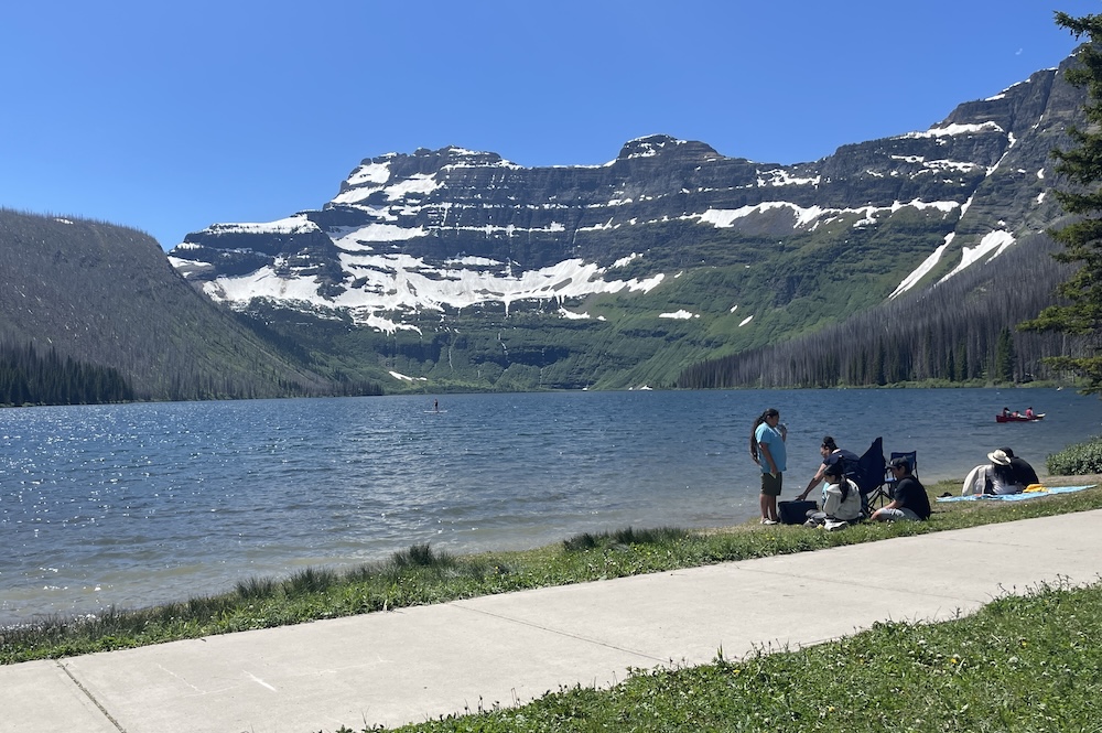 Crandell lake in waterton lakes national park