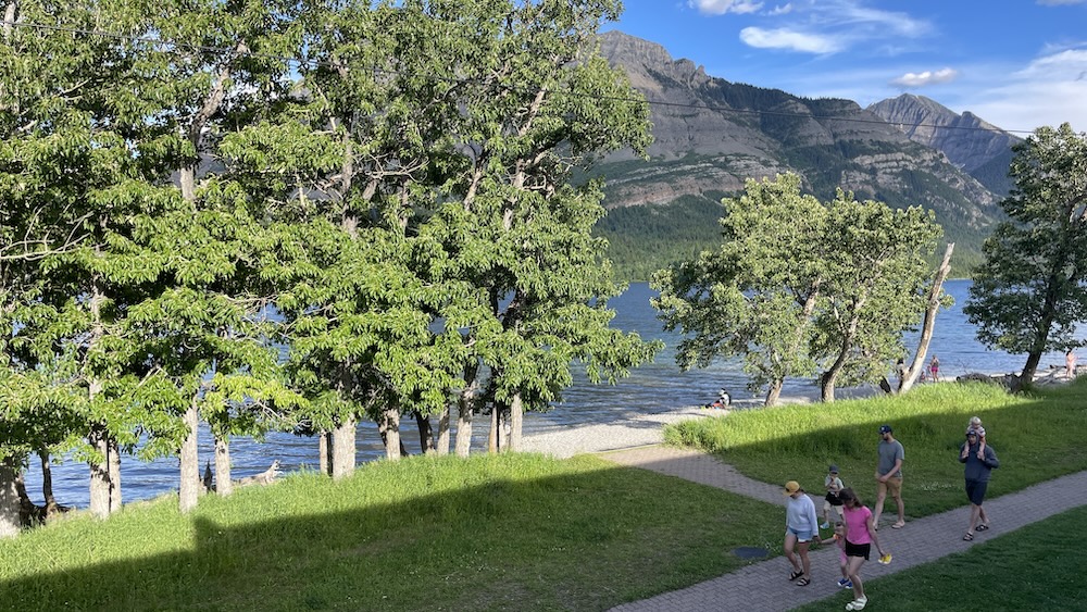 view of Waterton Lake from Bayshore Inn in Waterton