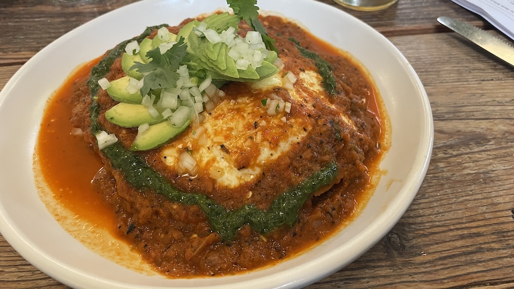 huevos rancheros at 5 Points Market in Tucson
