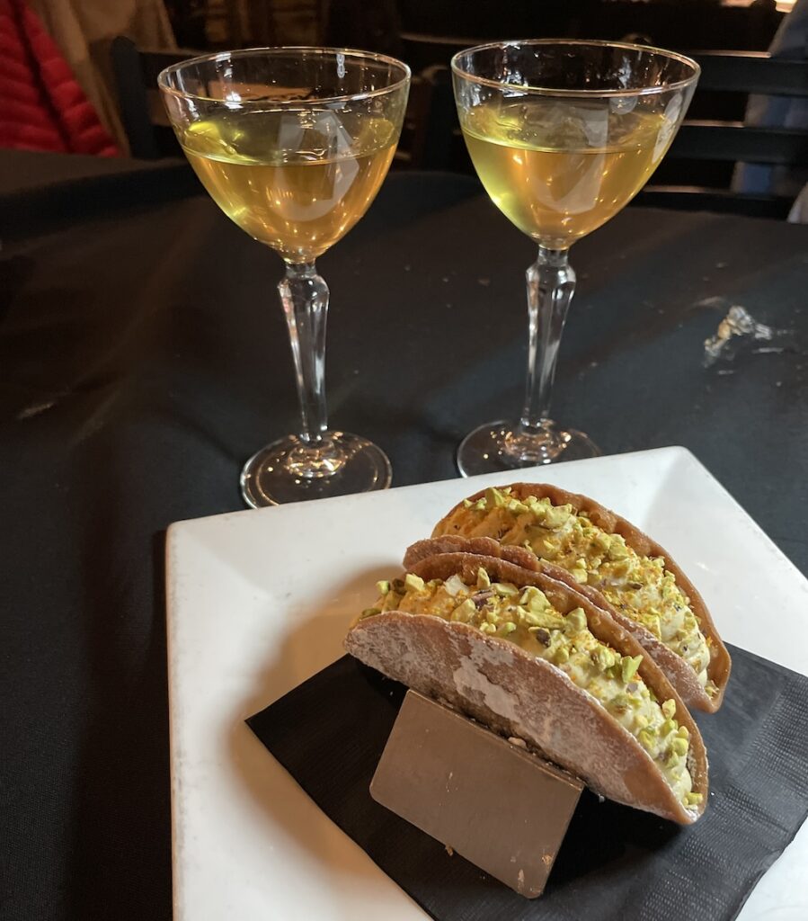 limoncello and taconnoli at zio peppe