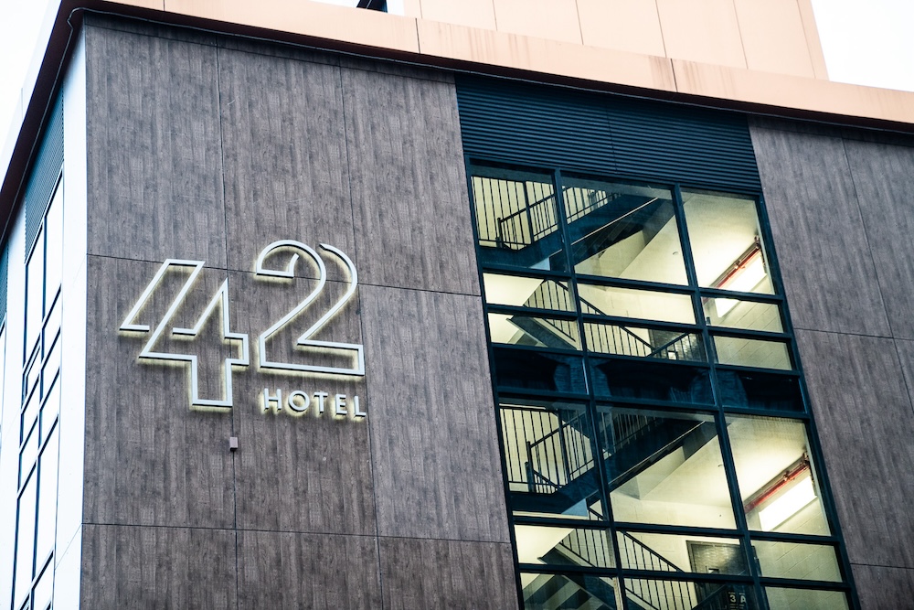 exterior of 42 hotel